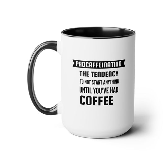 Two-Tone Funny Coffee Mugs, 15oz Coffee