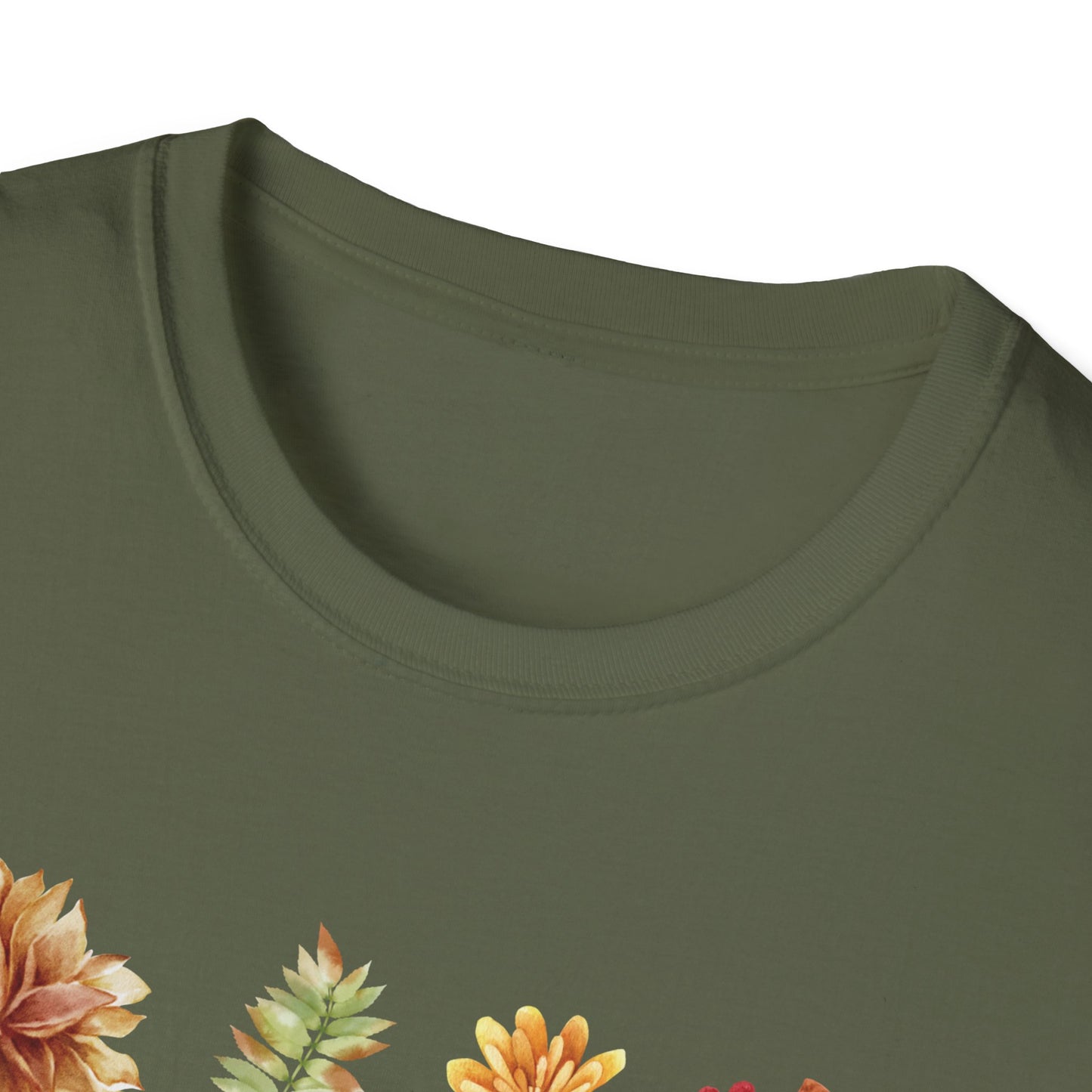 Thankful Grateful Blessed T-Shirt & Sweatshirt | Inspirational Fall Apparel | Cozy Christian Graphic Tee Unisex Softstyle T-Shirt