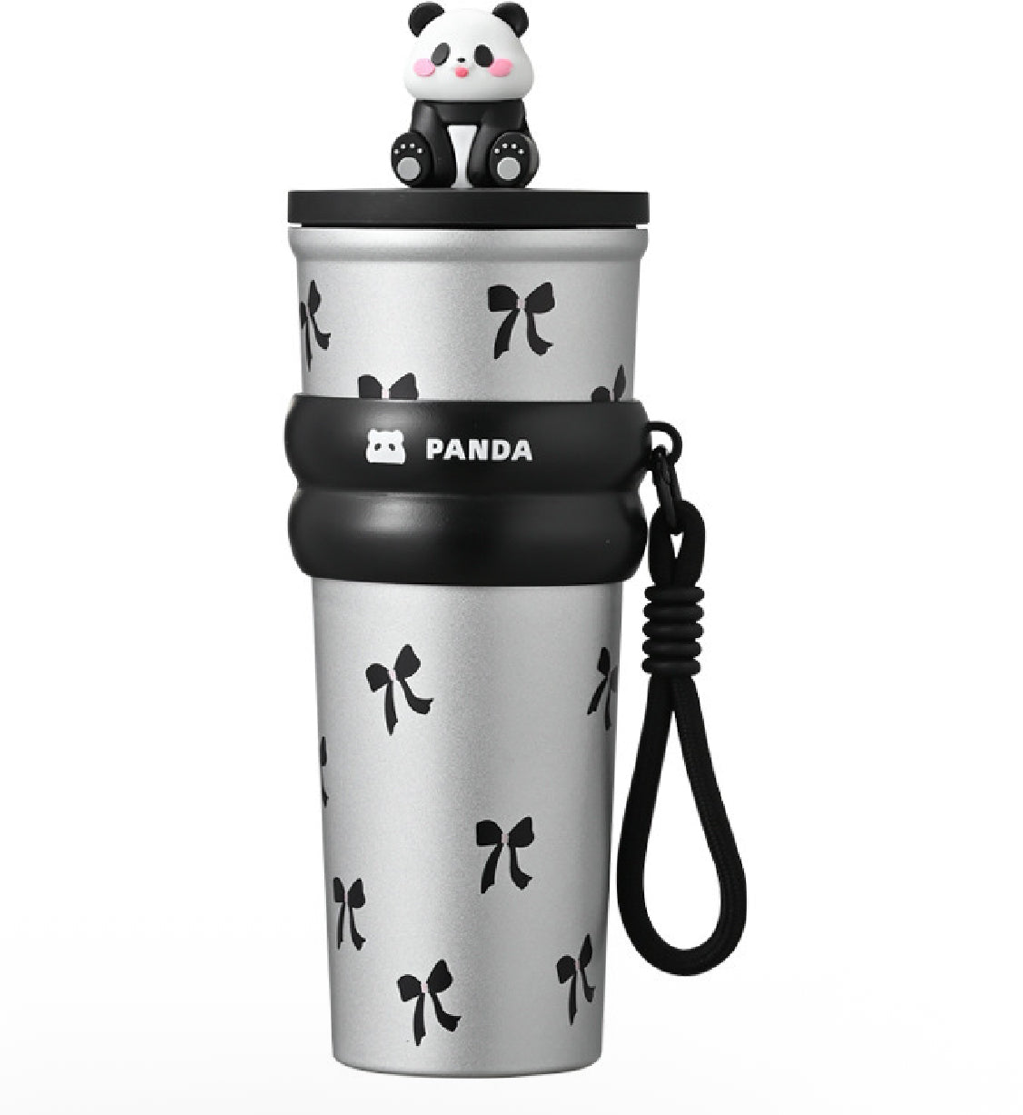Panda water Tumbler 24oz with straw, Stainless steel mug with dust proof cap,Perfect for Back to school, gym, office and outdoor
