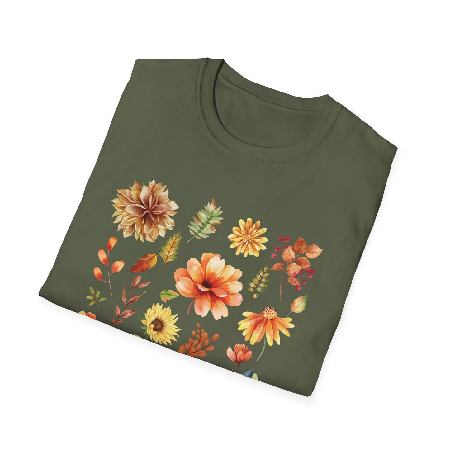 Thankful Grateful Blessed T-Shirt & Sweatshirt | Inspirational Fall Apparel | Cozy Christian Graphic Tee Unisex Softstyle T-Shirt