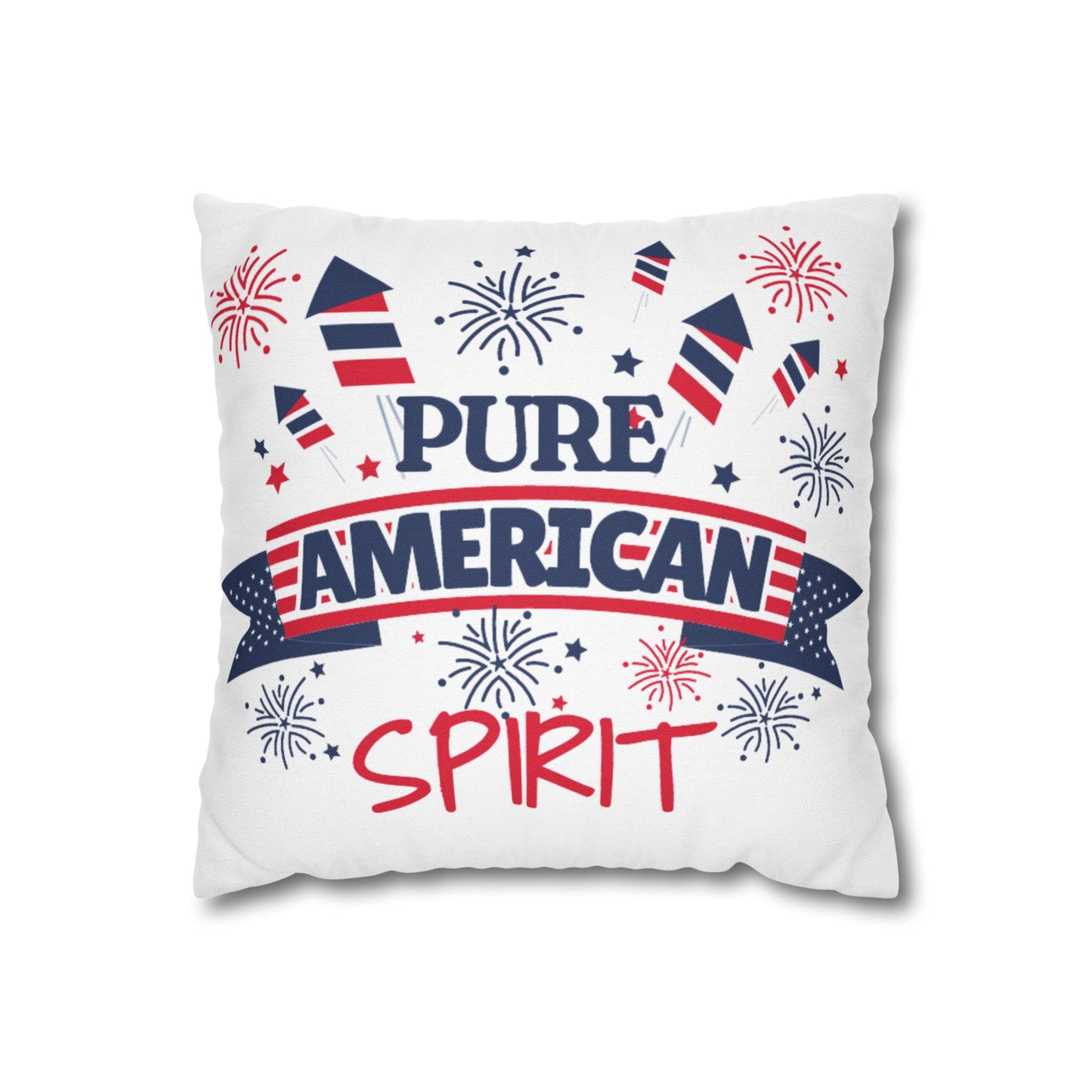 July 4th Spun Polyester Square Pillow Case