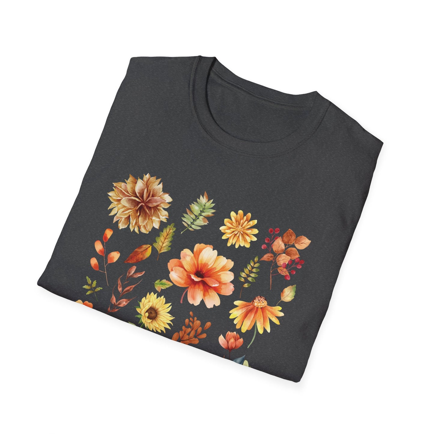 Thankful Grateful Blessed T-Shirt & Sweatshirt | Inspirational Fall Apparel | Cozy Christian Graphic Tee Unisex Softstyle T-Shirt