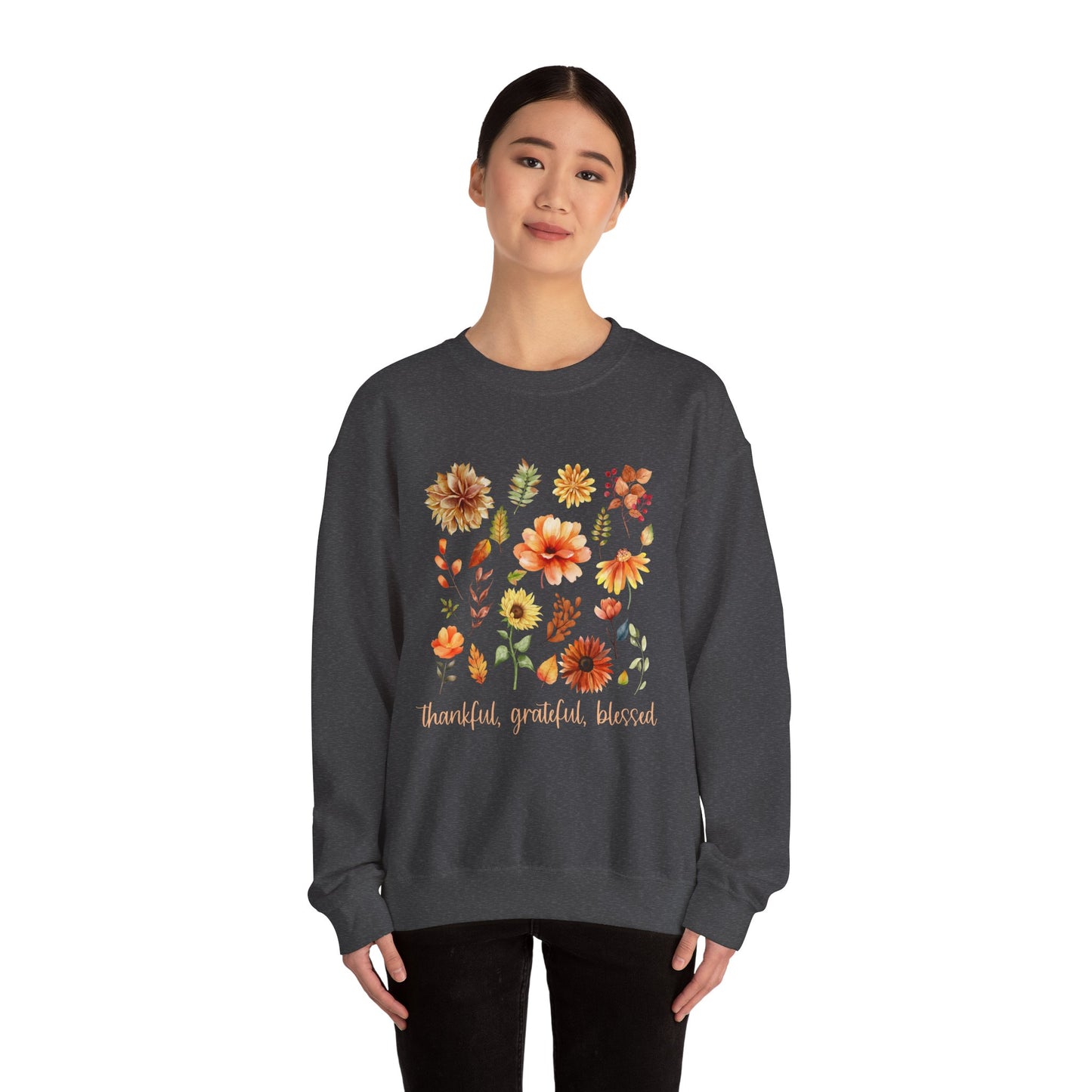 Thankful, BlessedUnisex Heavy Blend™ Crewneck Sweatshirt