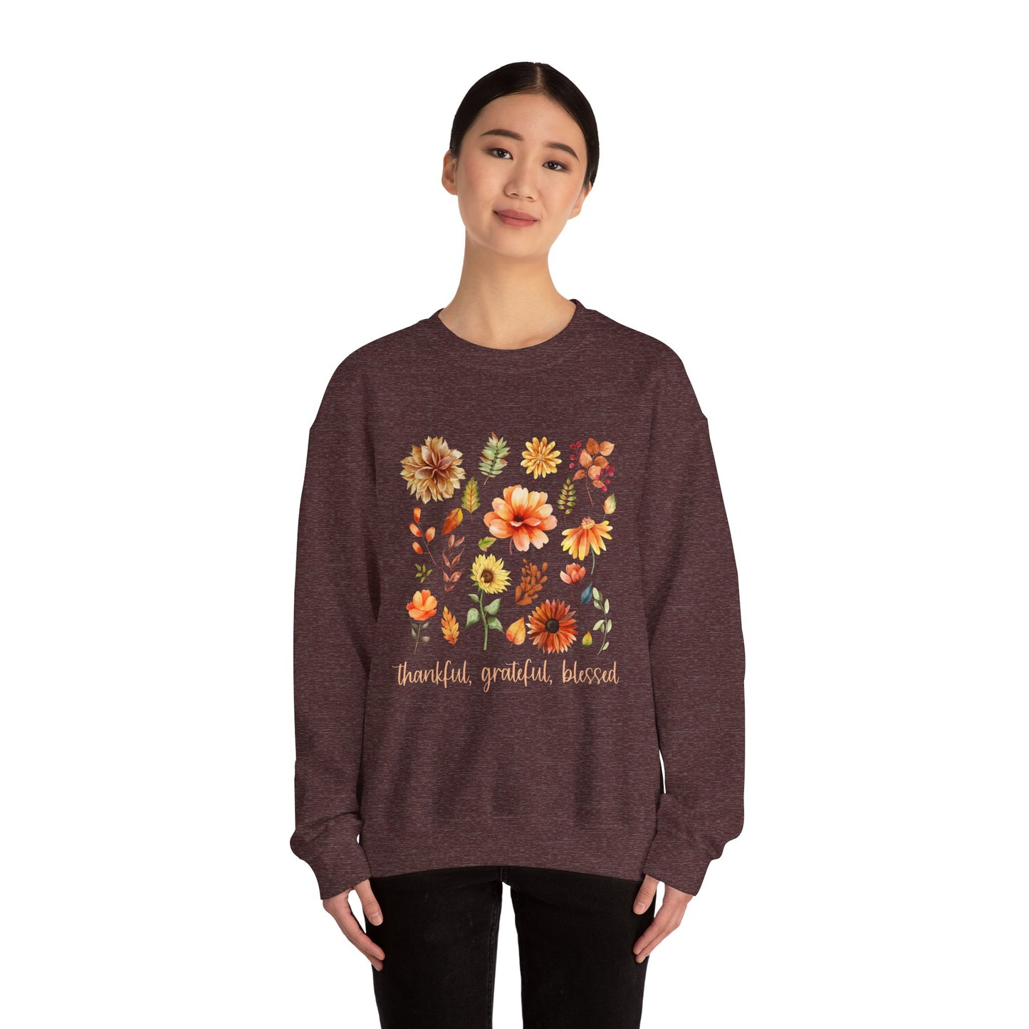 Thankful, BlessedUnisex Heavy Blend™ Crewneck Sweatshirt