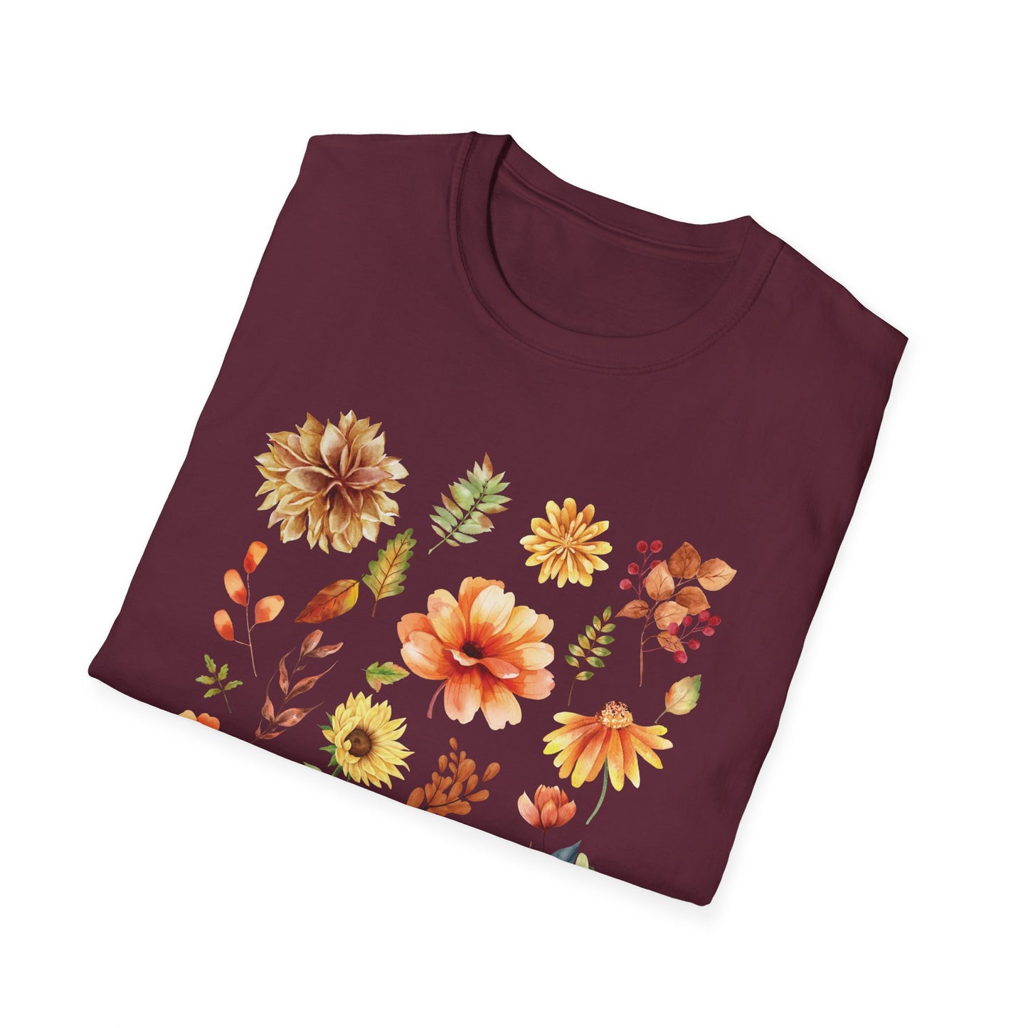 Thankful Grateful Blessed T-Shirt & Sweatshirt | Inspirational Fall Apparel | Cozy Christian Graphic Tee Unisex Softstyle T-Shirt