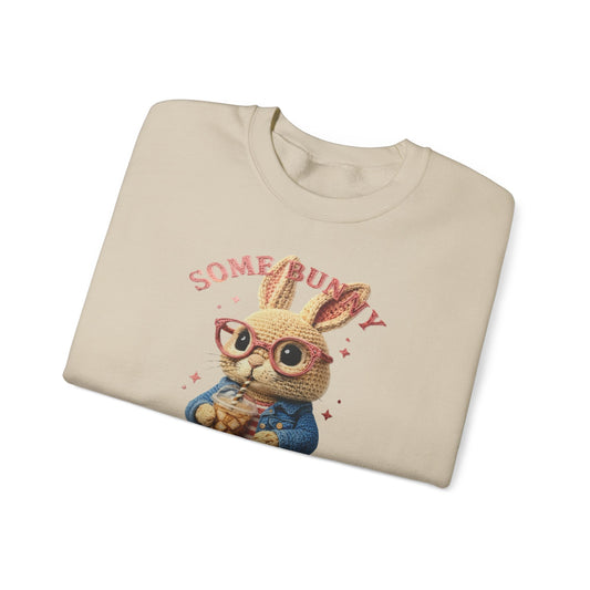 Coffee Bunny Sweatshirt — 'Some Bunny Needs Coffee' Cute Bunny Crewneck