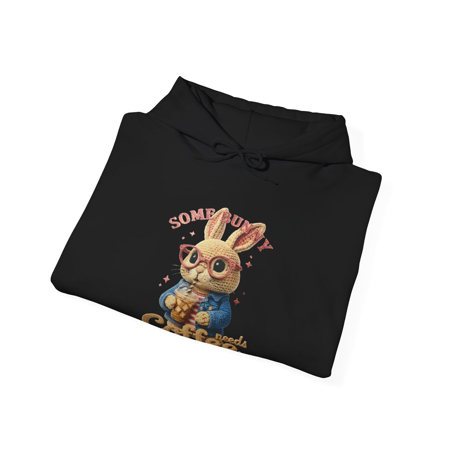 Cute Bunny Coffee Hoodie — "Some Bunny Needs Coffee" Cozy Pullover for Coffee Lovers