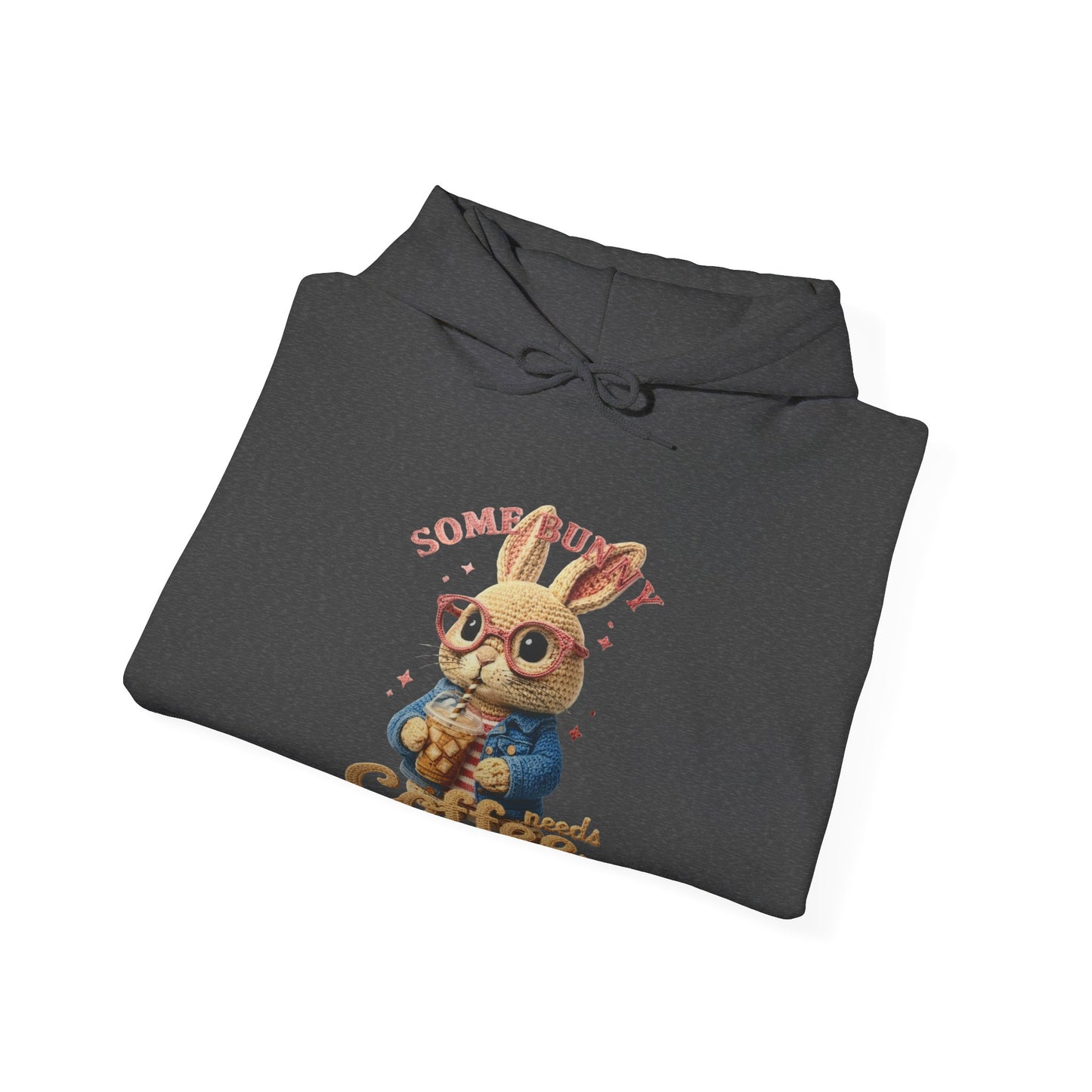 Cute Bunny Coffee Hoodie — "Some Bunny Needs Coffee" Cozy Pullover for Coffee Lovers