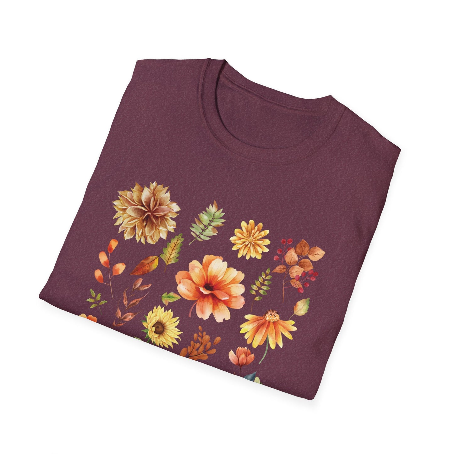 Thankful Grateful Blessed T-Shirt & Sweatshirt | Inspirational Fall Apparel | Cozy Christian Graphic Tee Unisex Softstyle T-Shirt