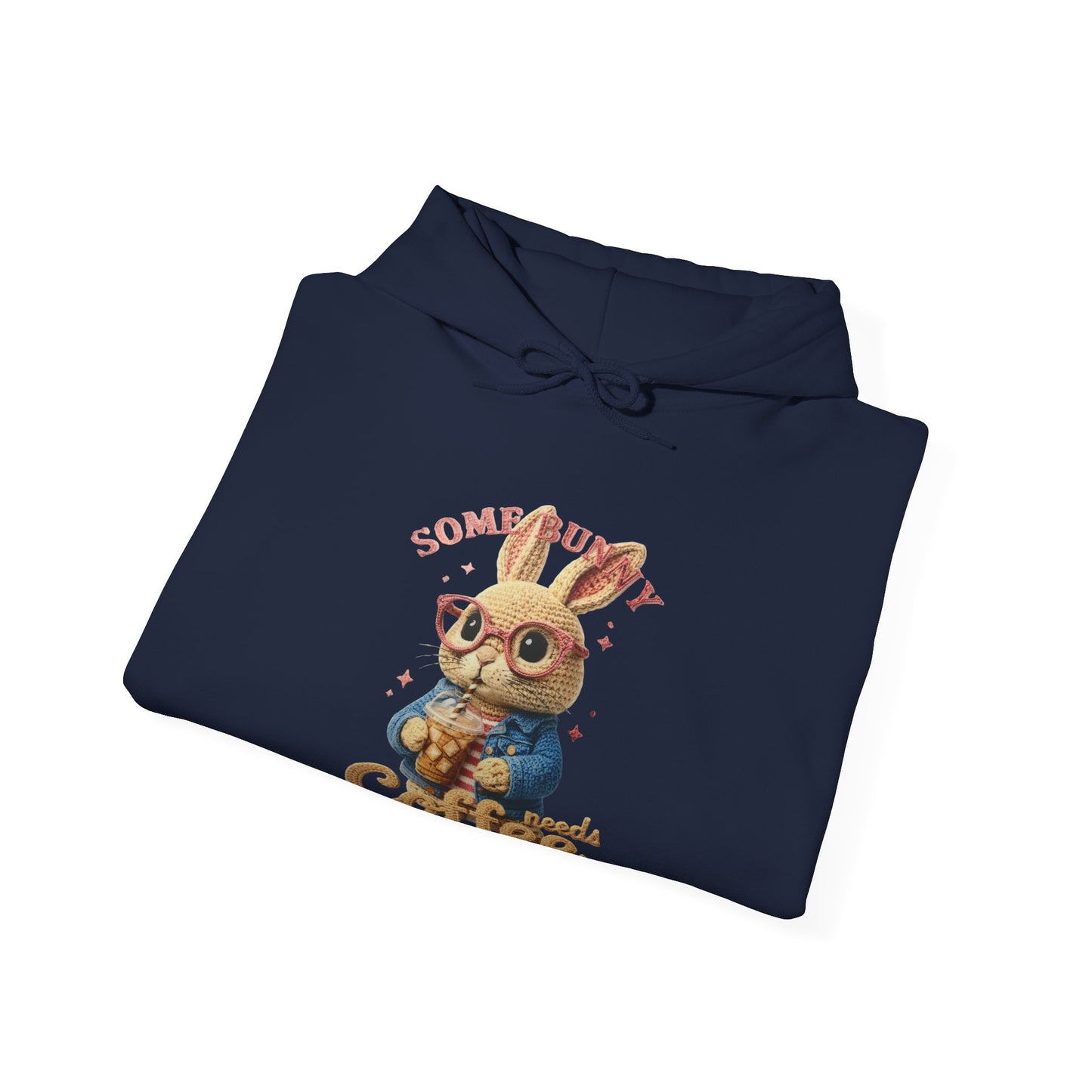 Cute Bunny Coffee Hoodie — "Some Bunny Needs Coffee" Cozy Pullover for Coffee Lovers