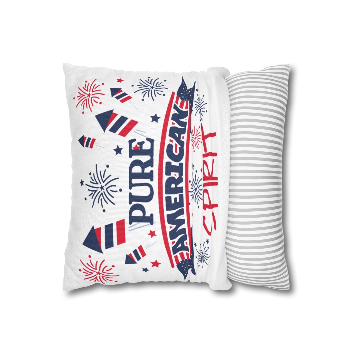 July 4th Spun Polyester Square Pillow Case
