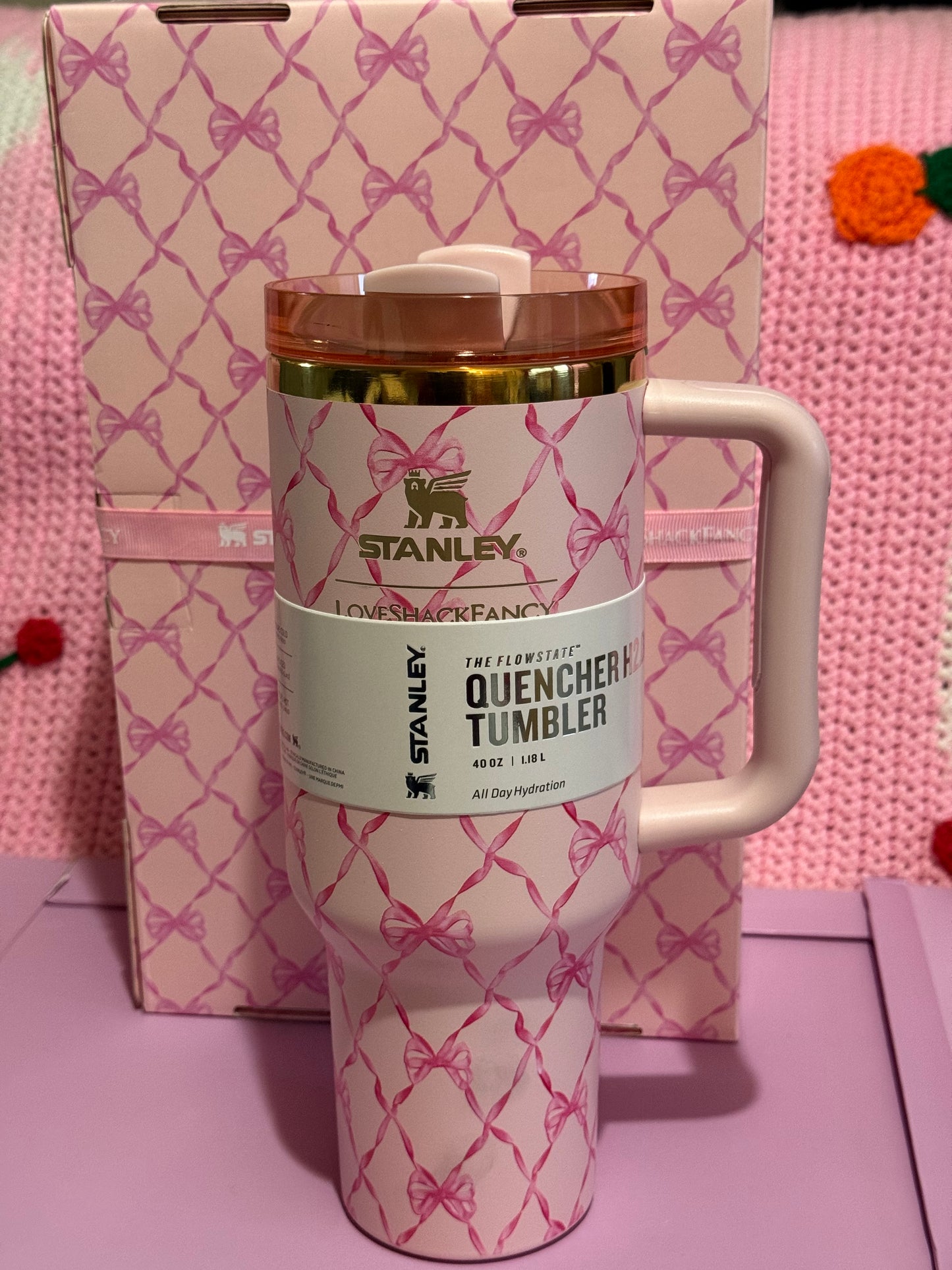 Stanley x LSF Holiday Coquette Bow - Personalized Laser Engraved 40oz Quencher H2.0 Flowstate Tumbler
