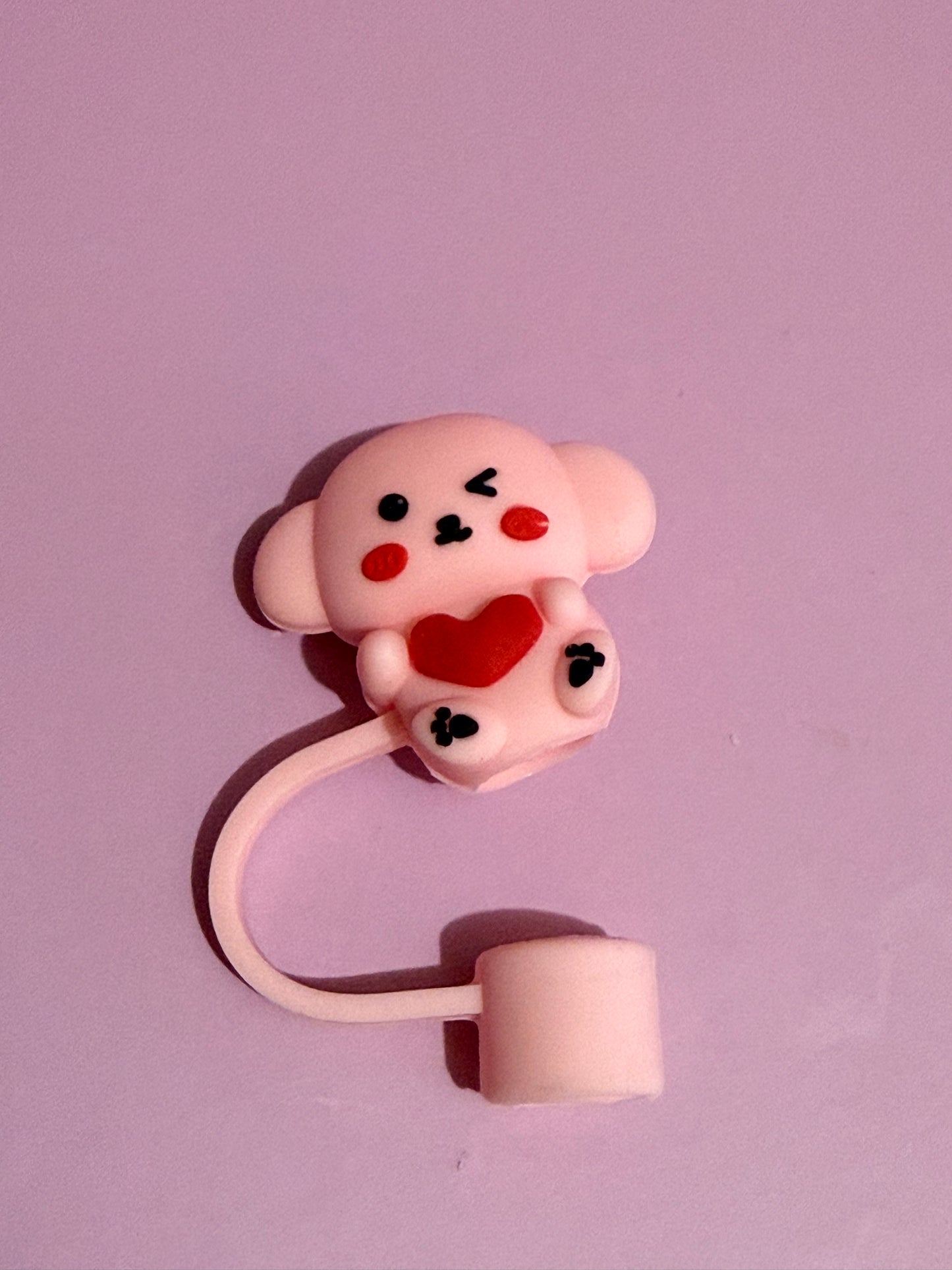 Valentine's Day Silicone Straw Topper | Heart Gnome, Bunny, Kitty