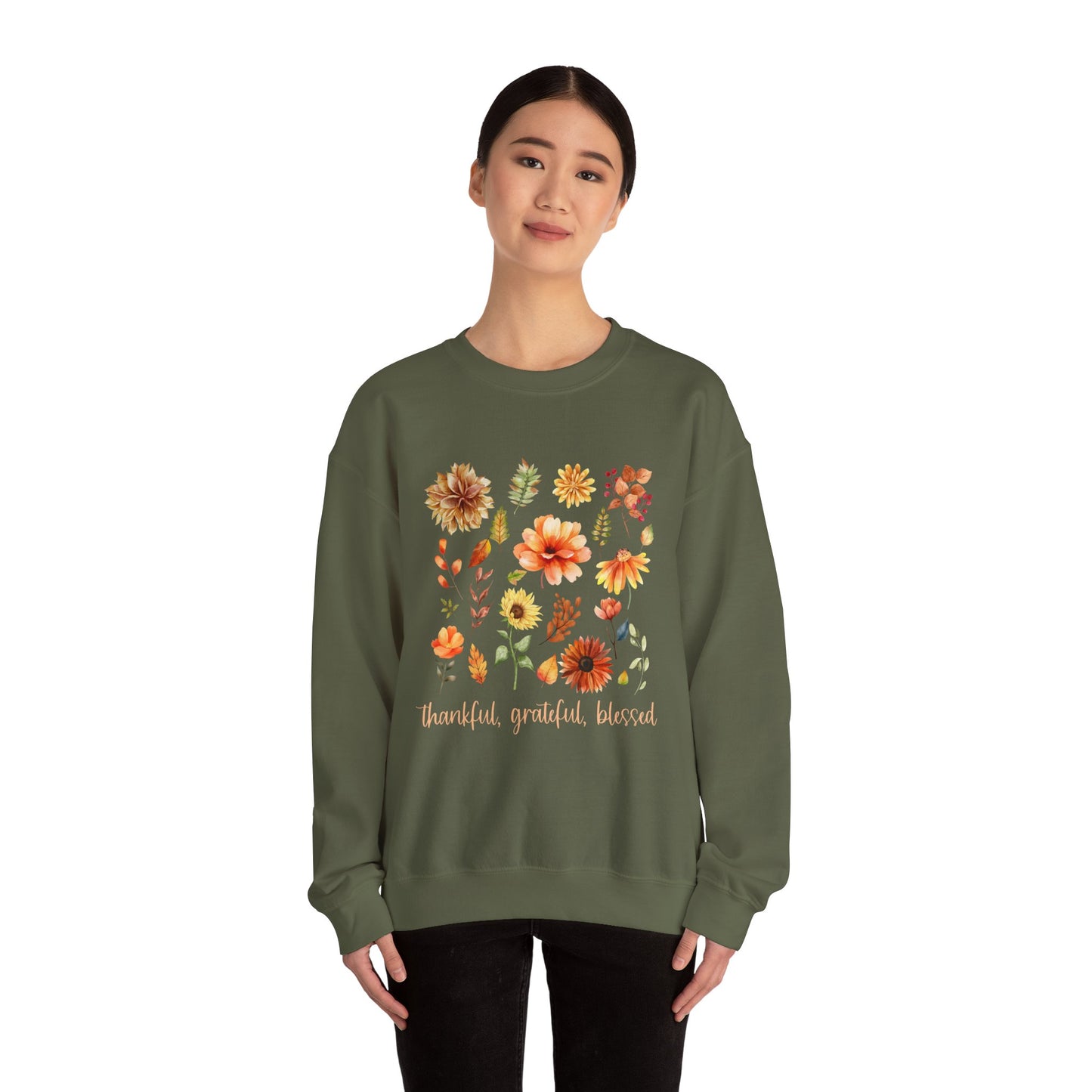 Thankful, BlessedUnisex Heavy Blend™ Crewneck Sweatshirt