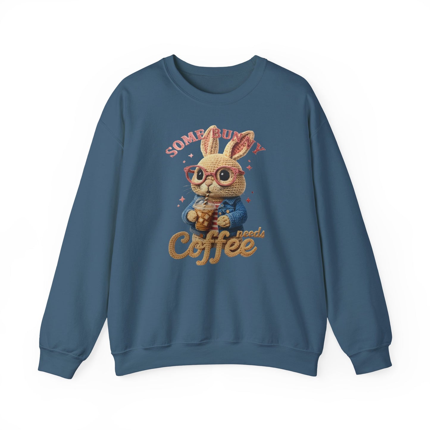 Coffee Bunny Sweatshirt — 'Some Bunny Needs Coffee' Cute Bunny Crewneck