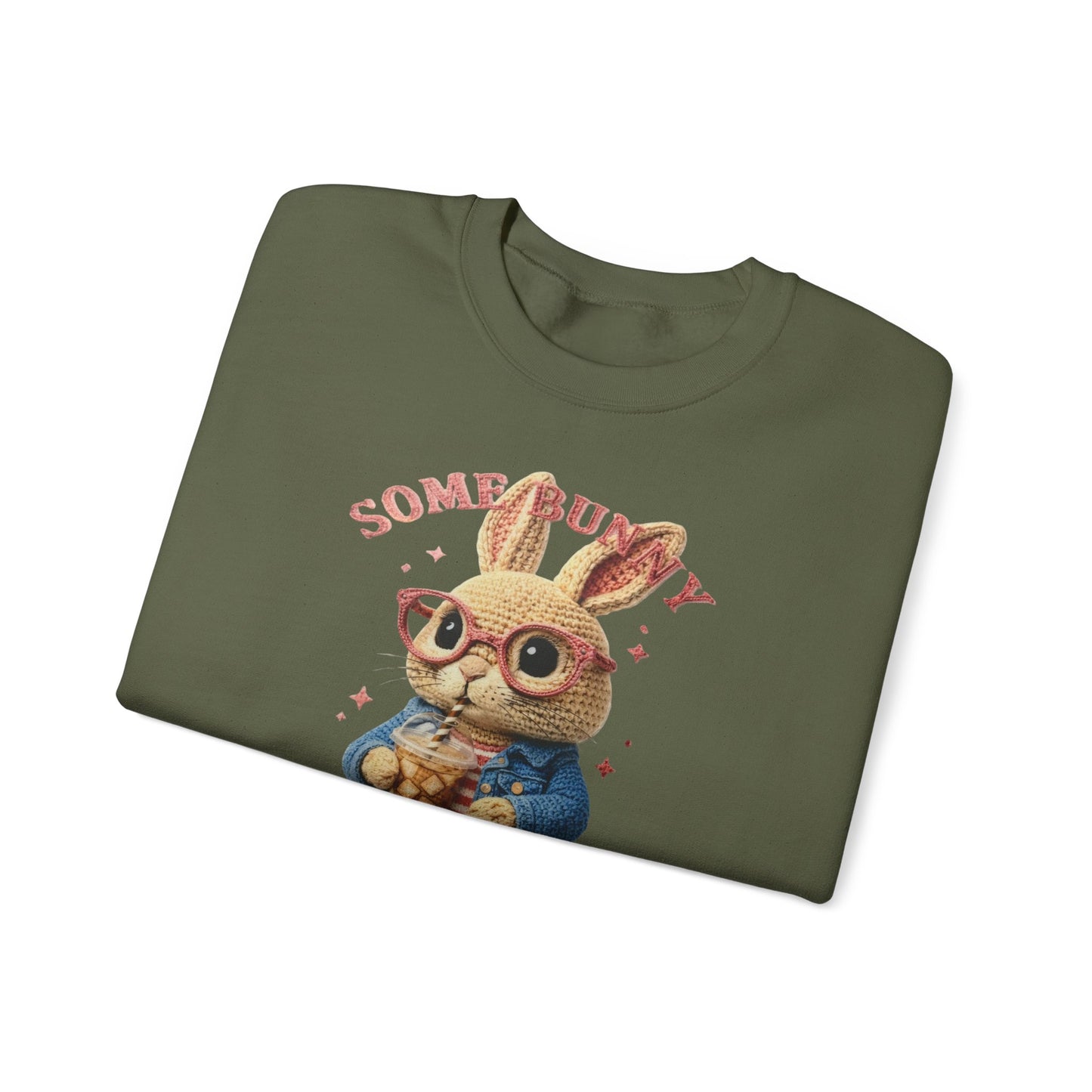 Coffee Bunny Sweatshirt — 'Some Bunny Needs Coffee' Cute Bunny Crewneck