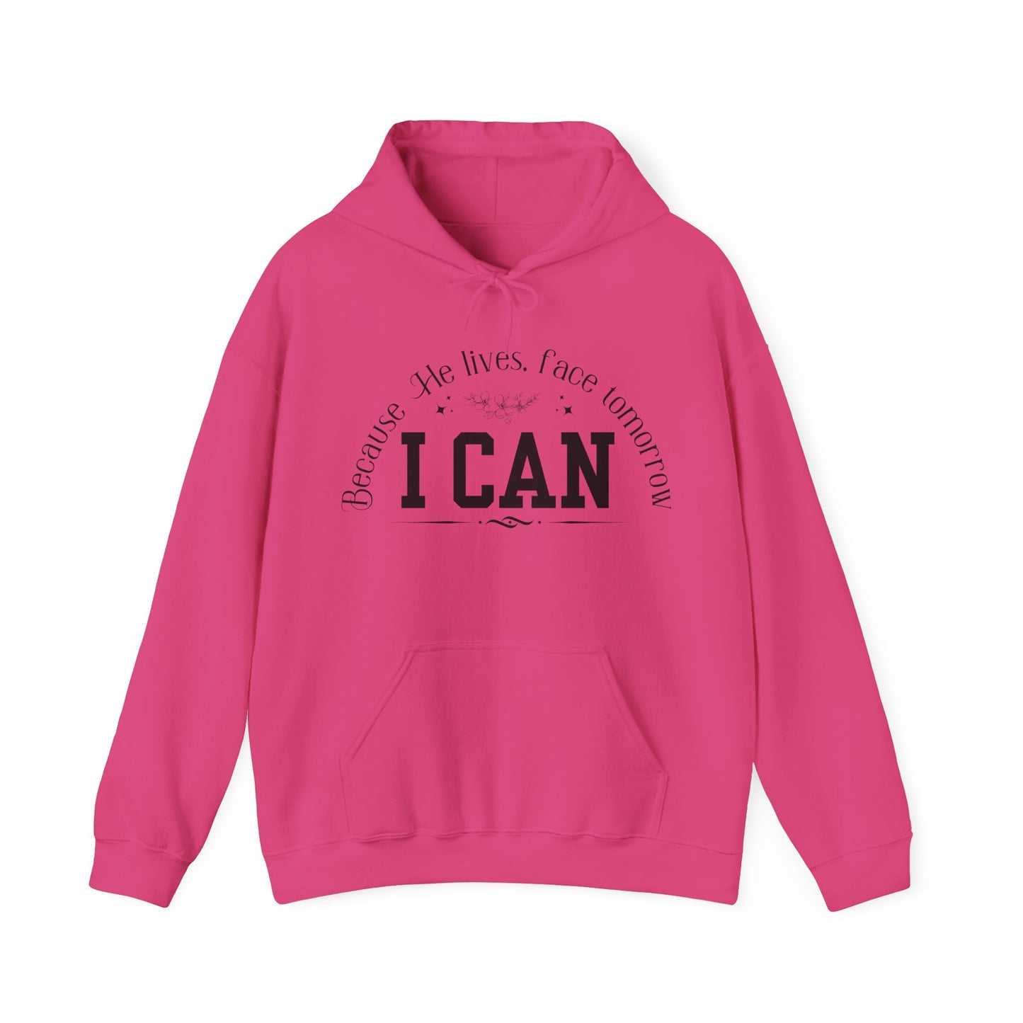 Because He Lives, I Can Face Tomorrow Unisex Heavy Blend Hooded Sweatshirt