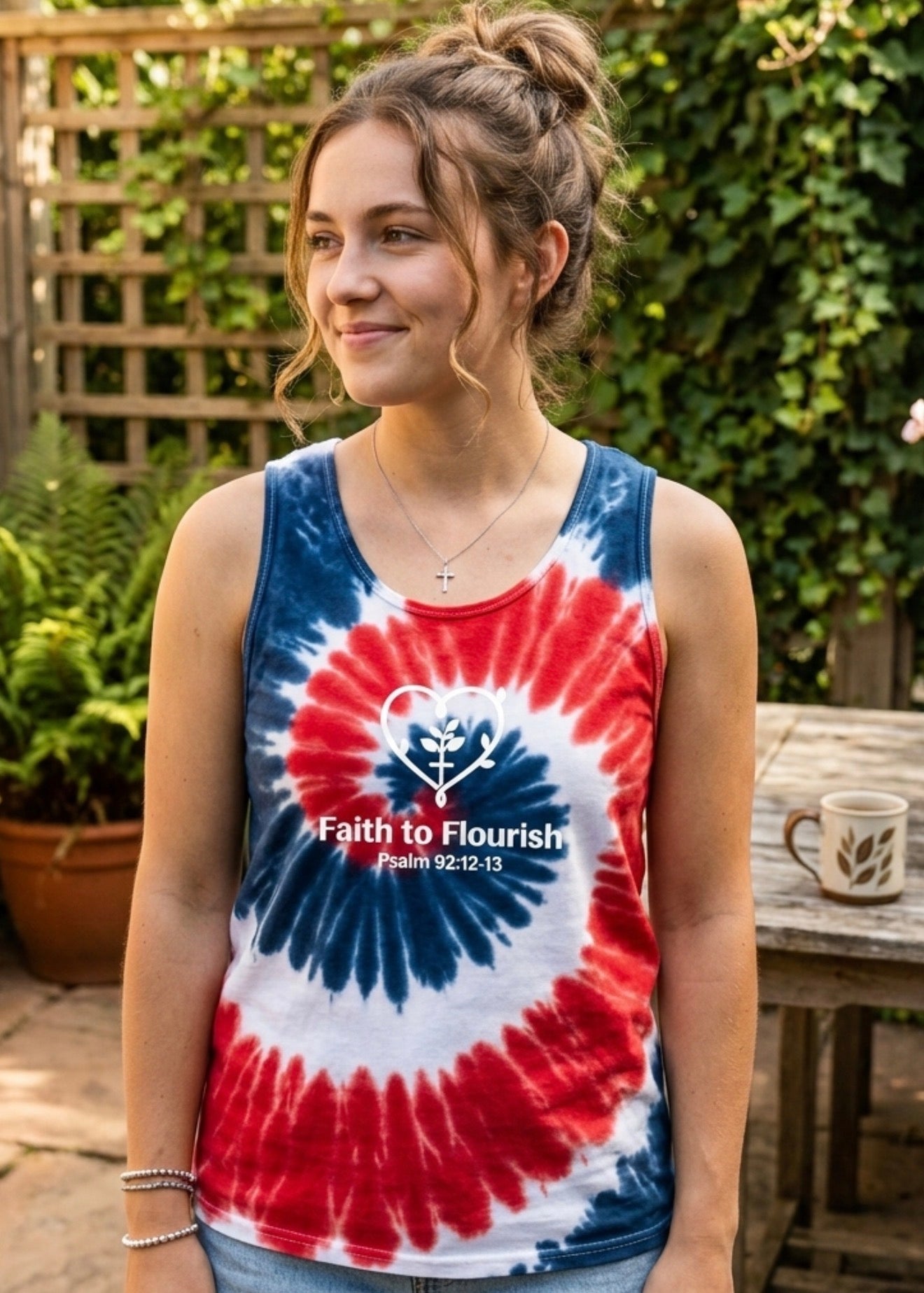 Faith to Flourish Tie Dye Tank Top | Christian Summer Shirt | Psalm 92:12-13 Scripture Apparel | Faith Based Gift | Women’s Inspirational Tank
Pastel Spiral | Pink Blue Yellow Swirl