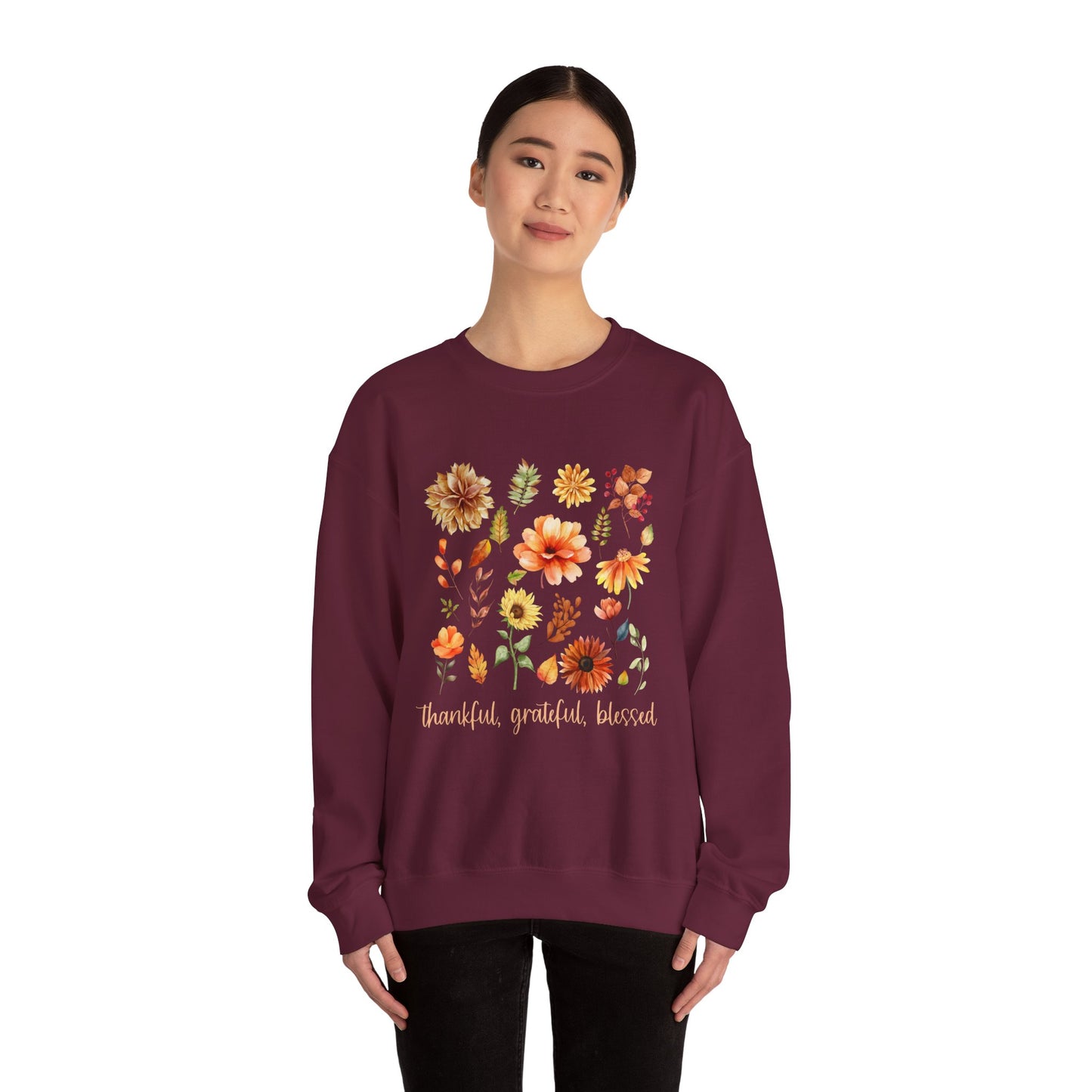 Thankful, BlessedUnisex Heavy Blend™ Crewneck Sweatshirt