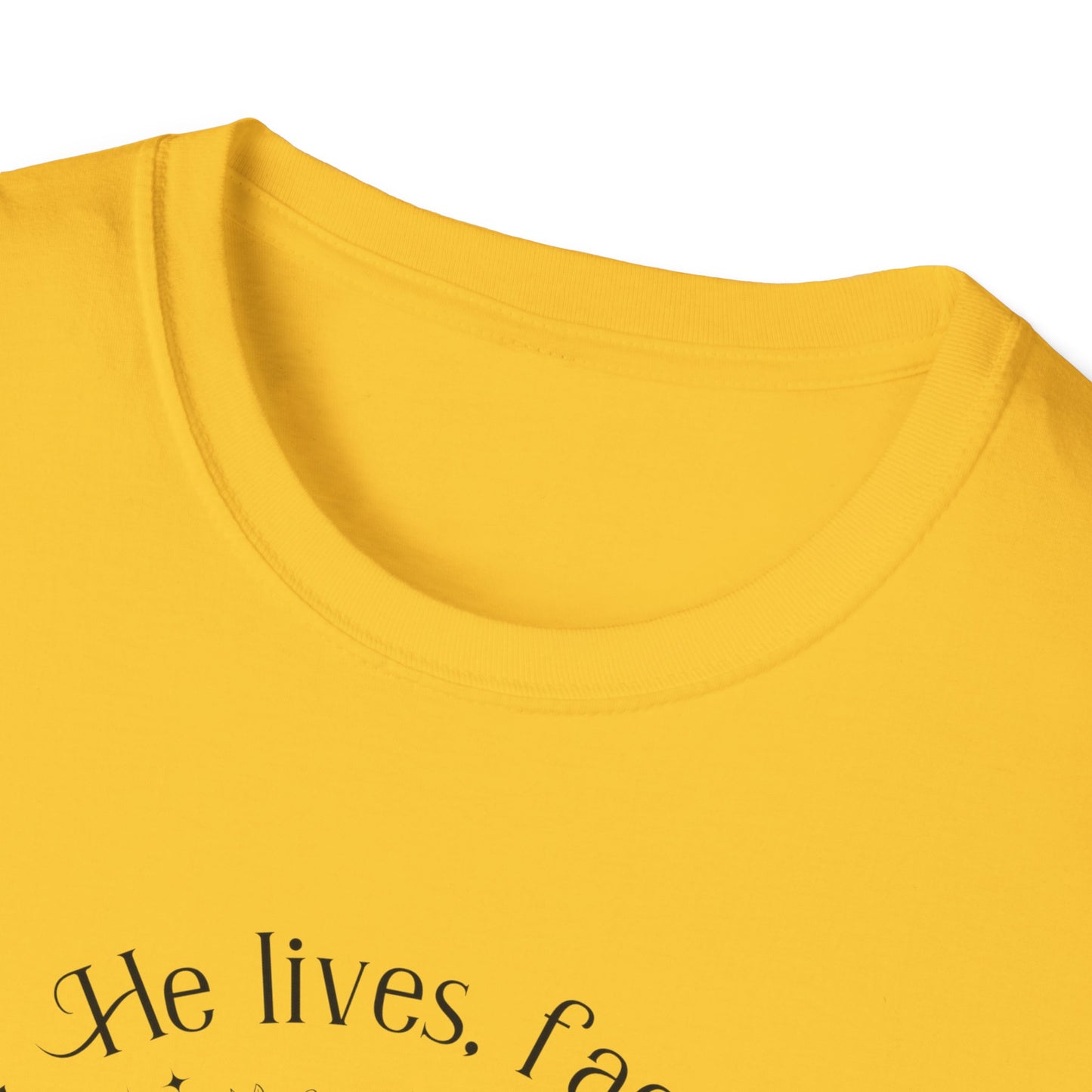Because He Lives. I can Face Tomorrow Unisex Softstyle T-Shirt